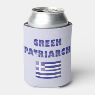 Greek Patriarch Greece Flag Navy Blue Can Cooler