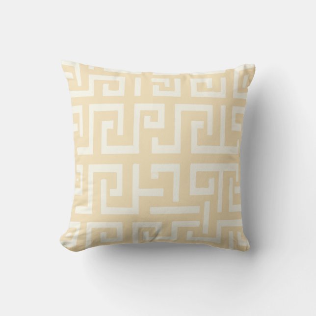 Greek Pattern – Bold Yellow Classical Design Cushion (Front)
