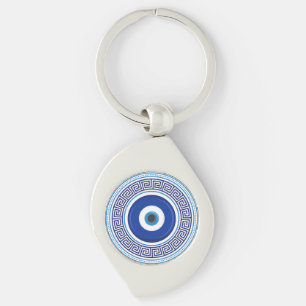 Greek Pattern Evil Eye Nazar Key Ring