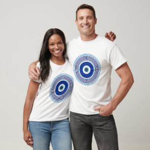 Greek Pattern Evil Eye Nazar T-Shirt