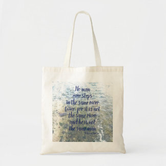 Greek Philosopher Heraclitus River Quote Tote Bag