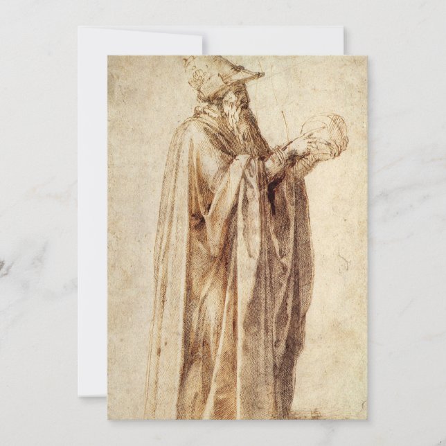 Greek Philosopher with Human Skull by Michelangelo (Front)