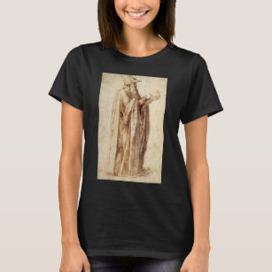 Greek Philosopher with Human Skull by Michelangelo T-Shirt