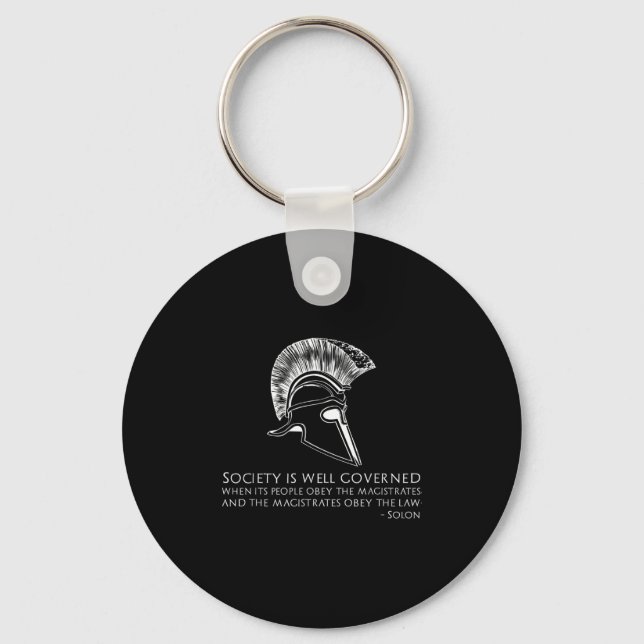 Greek Philosophy Quote - Solon On Society - Ancien Key Ring (Front)