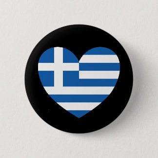 Greek Pride Flag Love Heart 6 Cm Round Badge