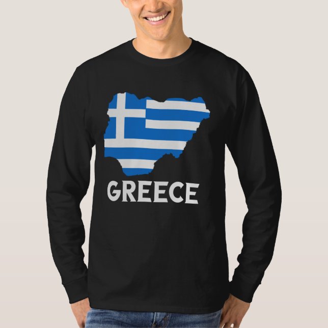 Greek Pride Hellenic Hellenes Greece Flag Map Gree T-Shirt (Front)