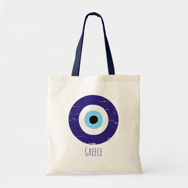 Greek Protection From Evil Eye Device Nazar Amulet Tote Bag (Front)