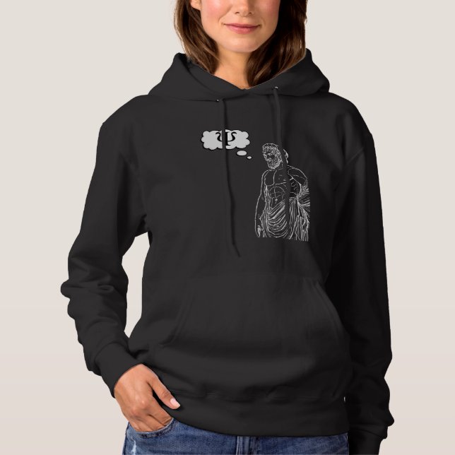 Greek Psi Statue Thought Bubble Expressing Thought Hoodie (Front)