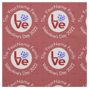 Greek Red LOVE Flag Personalised Fabric