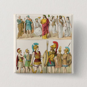 Greek Religious and Military Dress 15 Cm Square Badge
