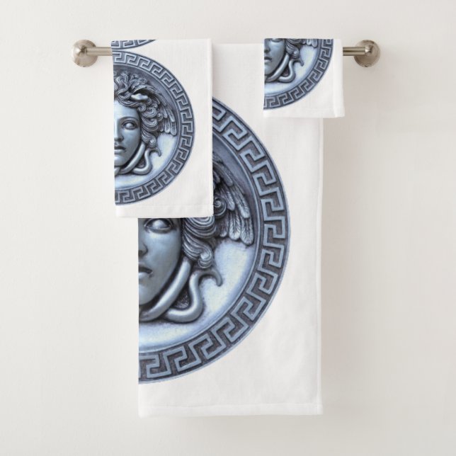 Greek Revival Medusa  Bath Towel Set (Insitu)