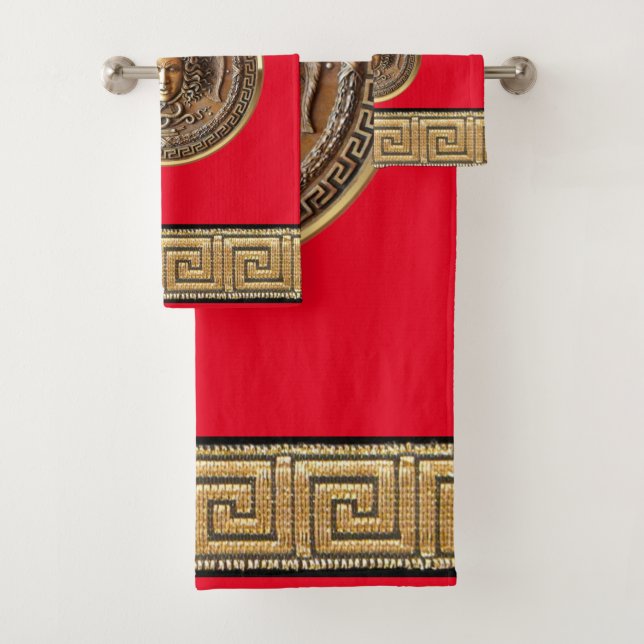 Greek Revival Medusa Bath Towel Set (Insitu)