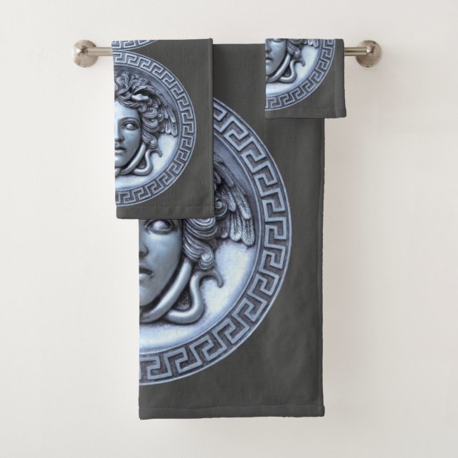 Greek Revival Medusa  Bath Towel Set (Insitu)