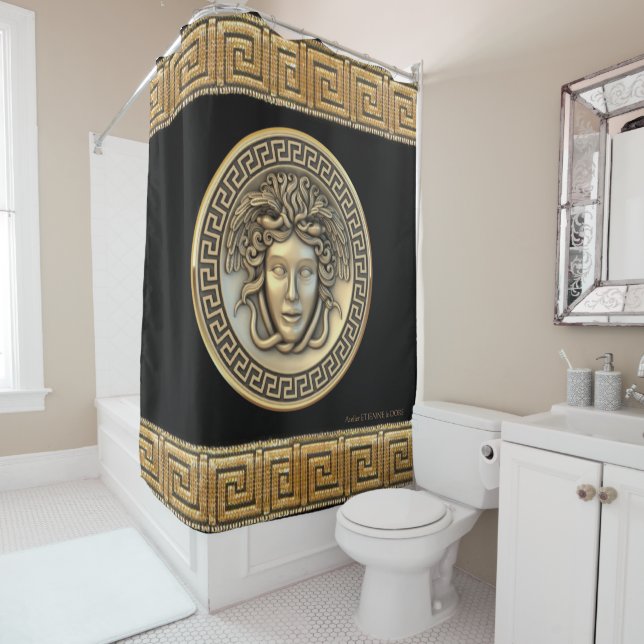 Greek Revival Medusa DeOr Shower Curtain (In Situ)