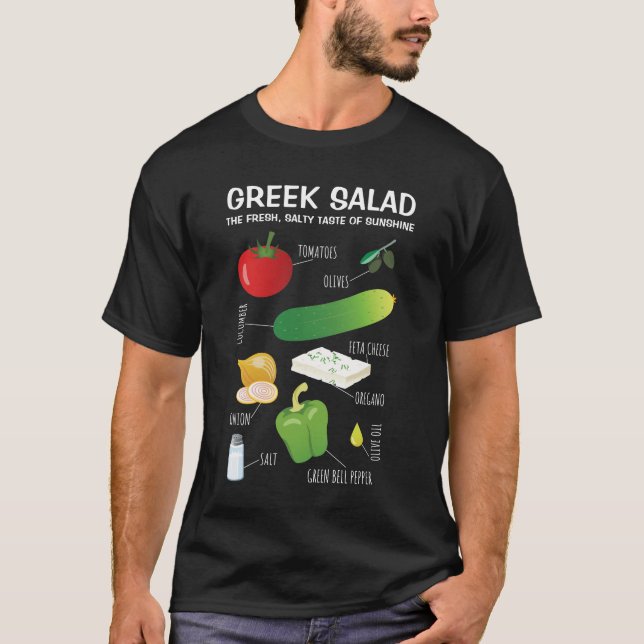 Greek Salad Ingredients - A Taste of Sunshine T-Shirt (Front)