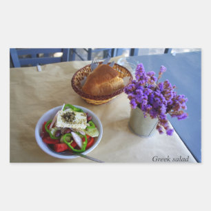 Greek salad rectangular sticker
