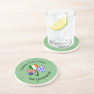 Greek Shamrock Flag Coaster