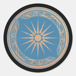 Greek Shield with Vergina Sun Sticker