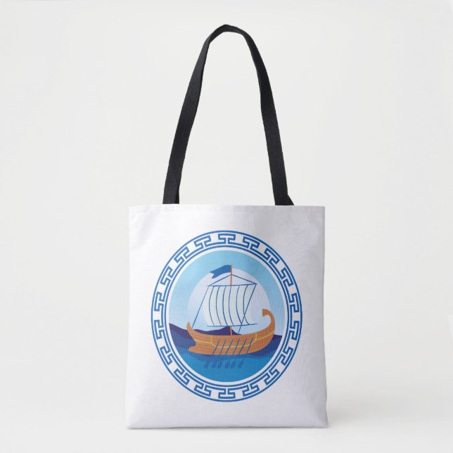 Greek Ship Tote Bag (Front)