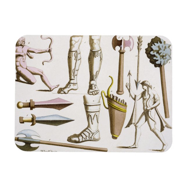 Greek soldiers, arms and armour, plate 38 from 'Le Magnet (Horizontal)