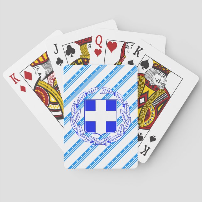 Greek stripes flag playing cards (Back)