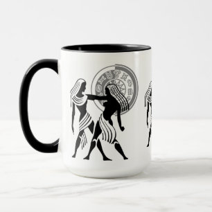 Greek style Gemini twins Zodiac Chart Mug