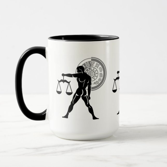 Greek style Libra Scales Zodiac Chart Mug (Left)