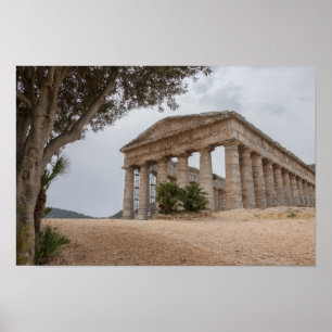 Greek temple at Segesta, Sicily Poster