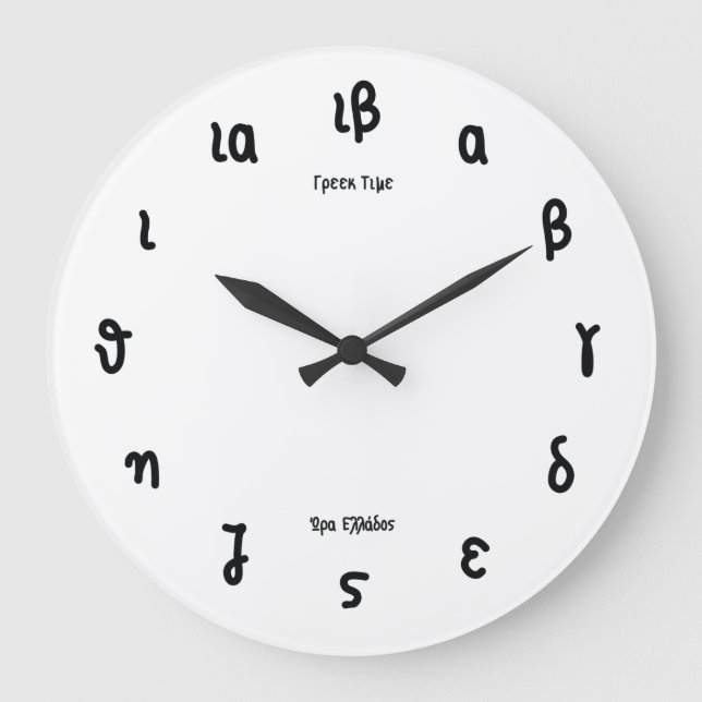 Greek Time - Clock with Greek Numerals (Front)