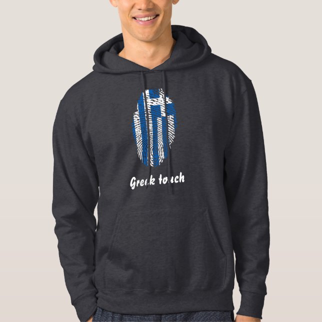 Greek touch fingerprint flag hoodie (Front)
