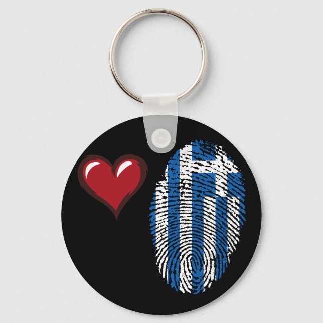Greek touch fingerprint flag key ring (Front)