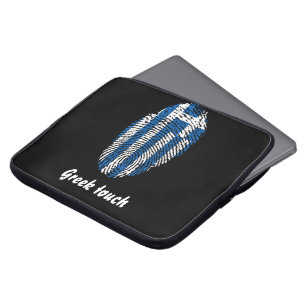 Greek touch fingerprint flag laptop sleeve