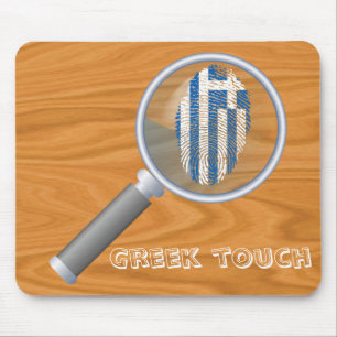 Greek touch fingerprint flag mouse pad