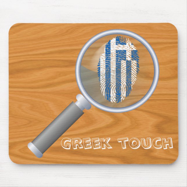 Greek touch fingerprint flag mouse pad (Front)