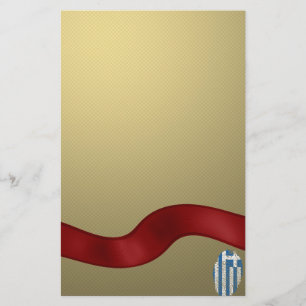 Greek touch fingerprint flag stationery
