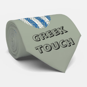 Greek touch fingerprint flag tie