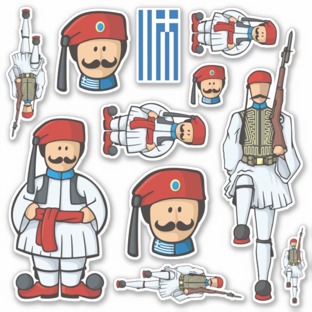 Greek Tsolias Sticker Set (Front)