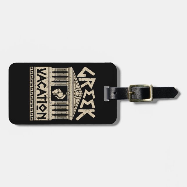 Greek Vacation Greece Tourist Travel Luggage Tag (Front Horizontal)
