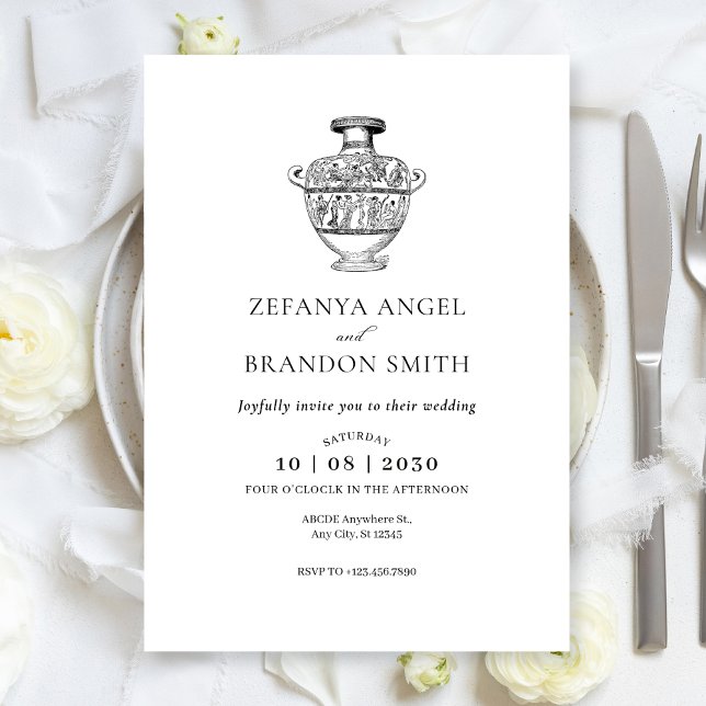 Greek vase vintage art invitation (Creator Uploaded)