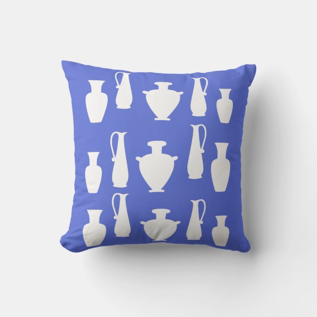 Greek Vases Jars Shapes Pattern Throw Pillow (Front)
