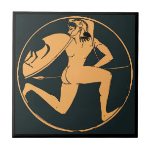 Greek Warrior Antique art Ceramic Tile