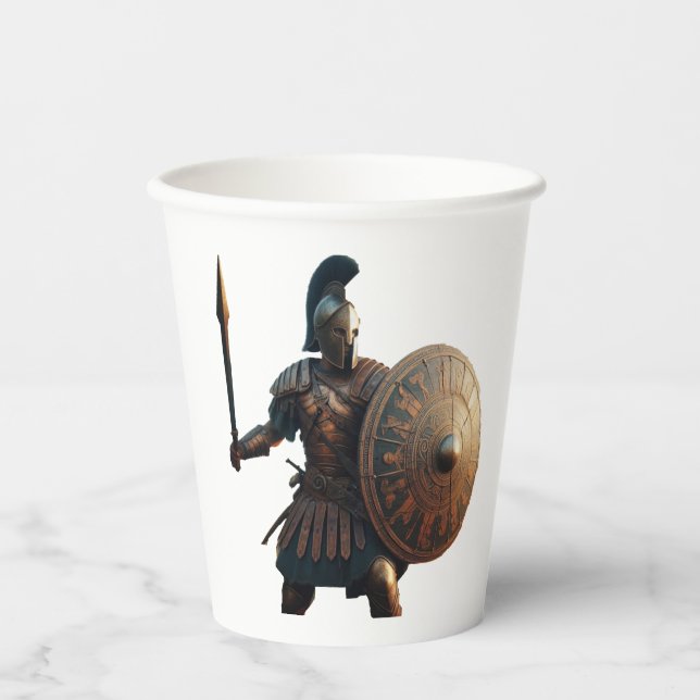 Greek Warrior  Paper Cups (Front)
