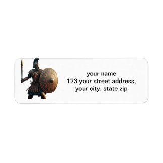 Greek Warrior Return Address Label