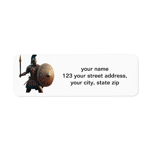 Greek Warrior  Return Address Label (Front)