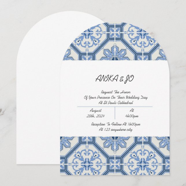 GREEK WEDDING INVITATION, WEDDING INVITATION (Front/Back)