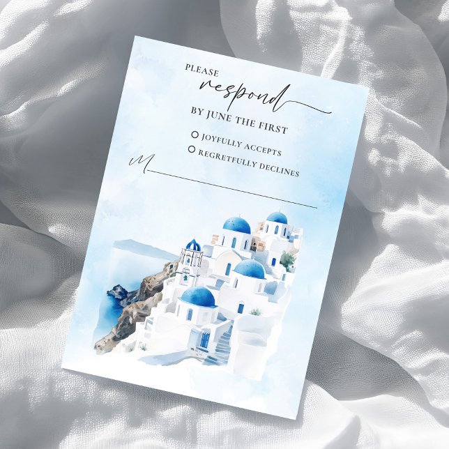 Greek Wedding RSVP Response Card (Greek RSVP Response Card)