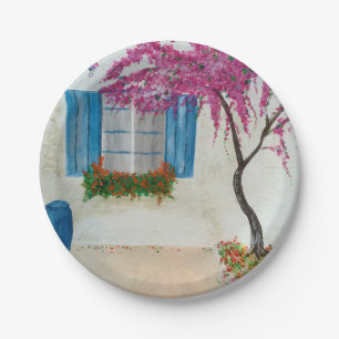 Greek window paper plate