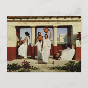 Greek Women at the Fountain, 1841 Postcard