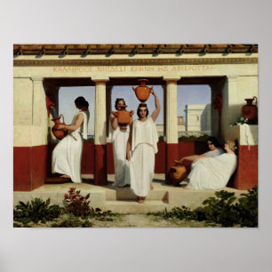 Greek Women at the Fountain, 1841 Poster