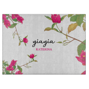 Greek Yiayia Greek Grandmother Bougainvillea Cutting Board